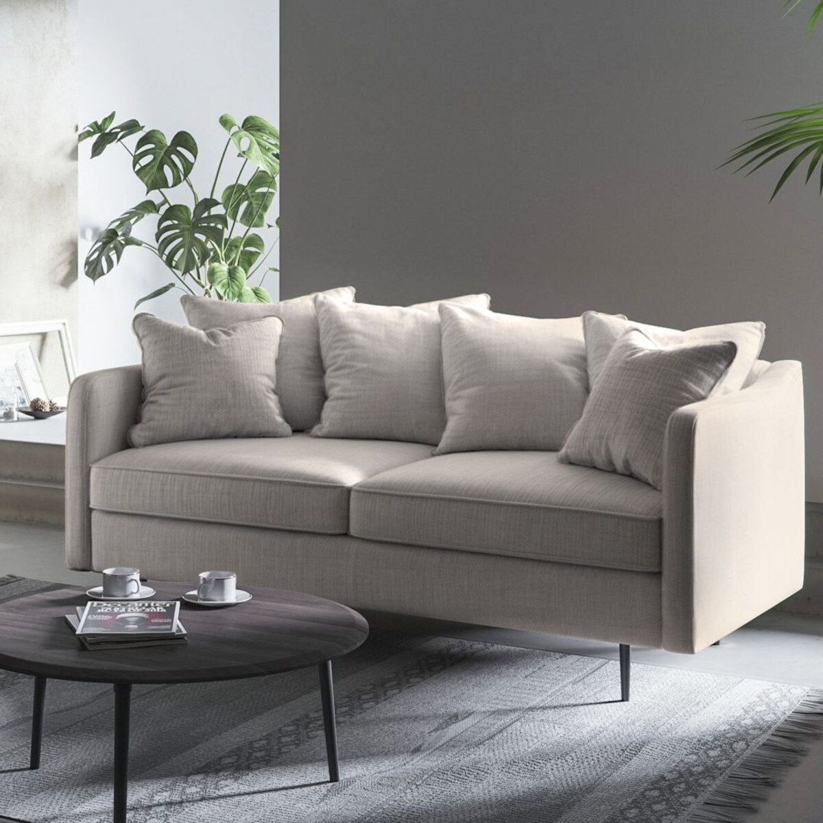 Esme 3-osobowa sofa - jasnobeżowa