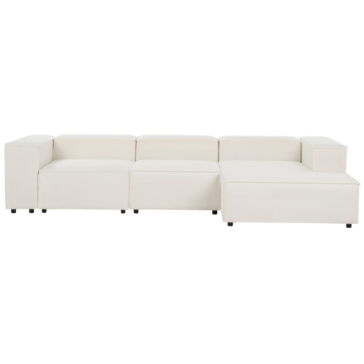 Narożnik modułowy ARDAL Boucle Biały dla 3 osób Lewostronny