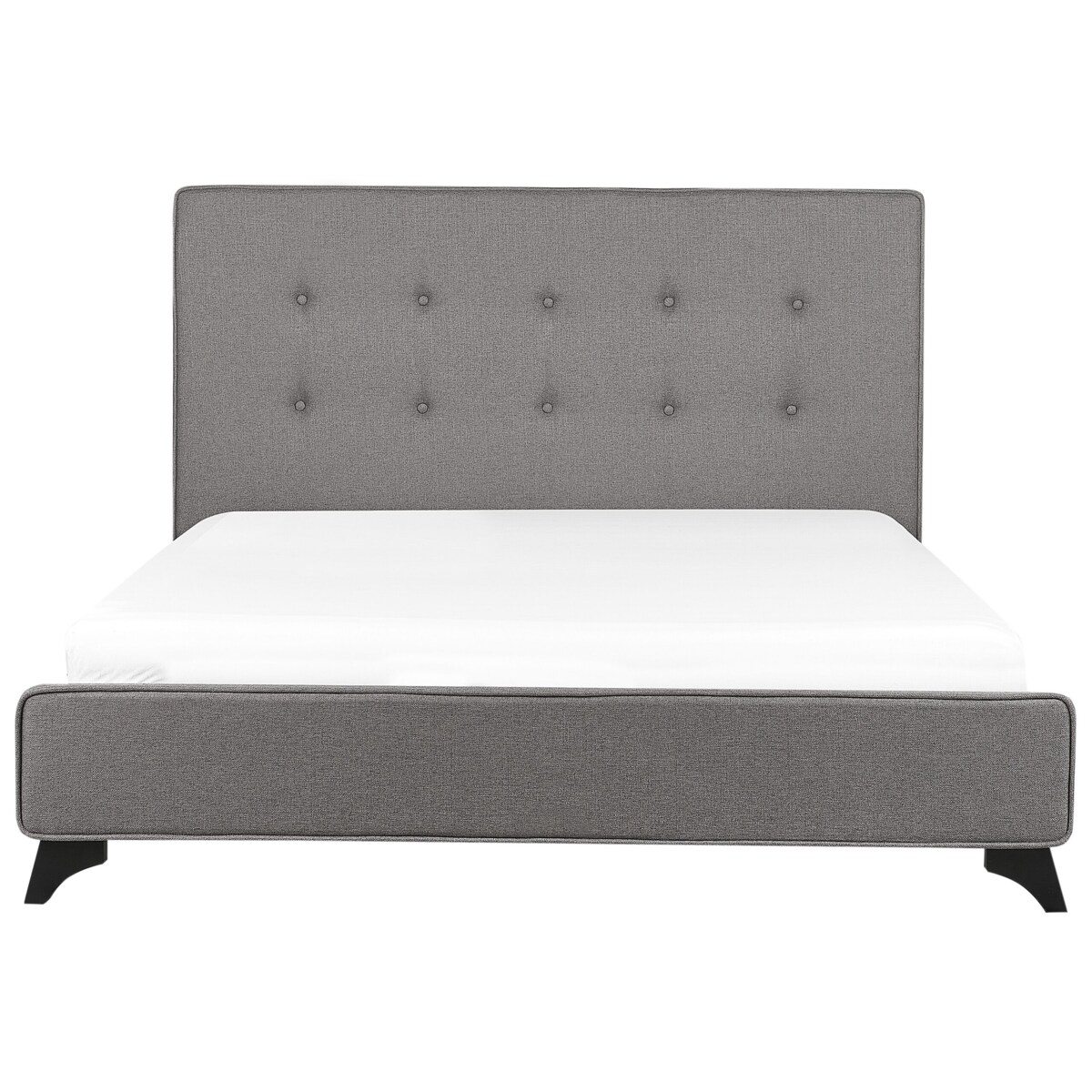 Łóżko tapicerowane 140 x 200 cm szare AMBASSADOR