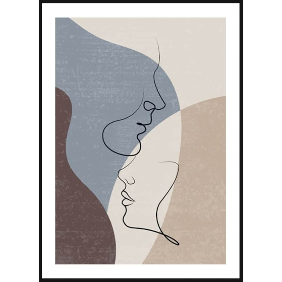 Poster Story, Plakat, Obraz - Linearny Pocałunek No1, wymiary 30 x 42 cm