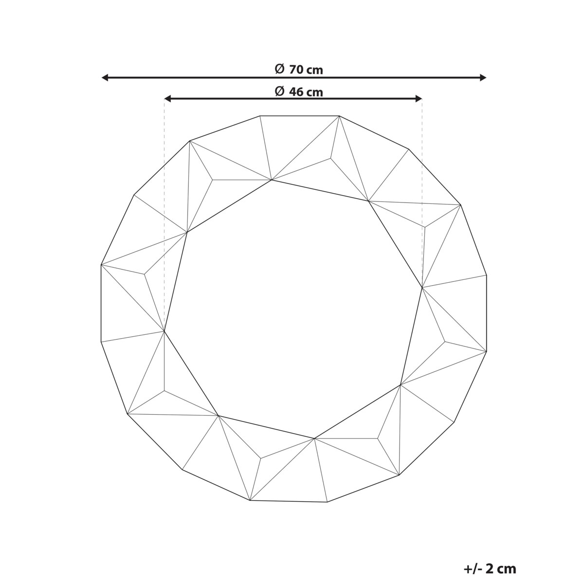 Okrągłe lustro ścienne ø 70 cm srebrne HABAY