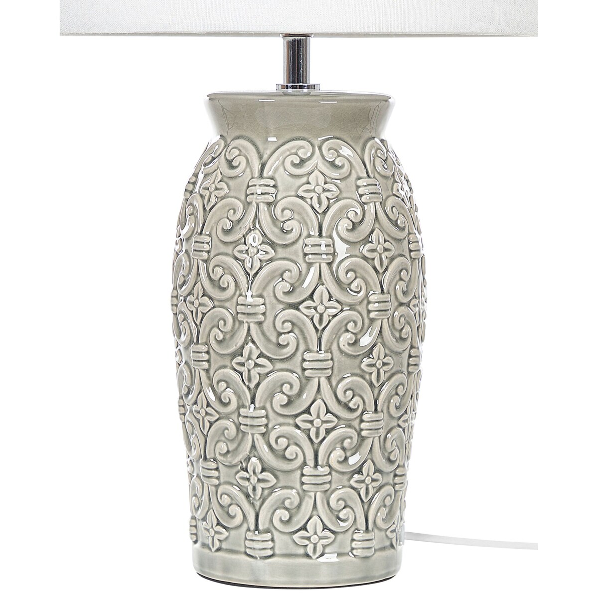 Lampa stołowa ceramiczna szara KHOPER