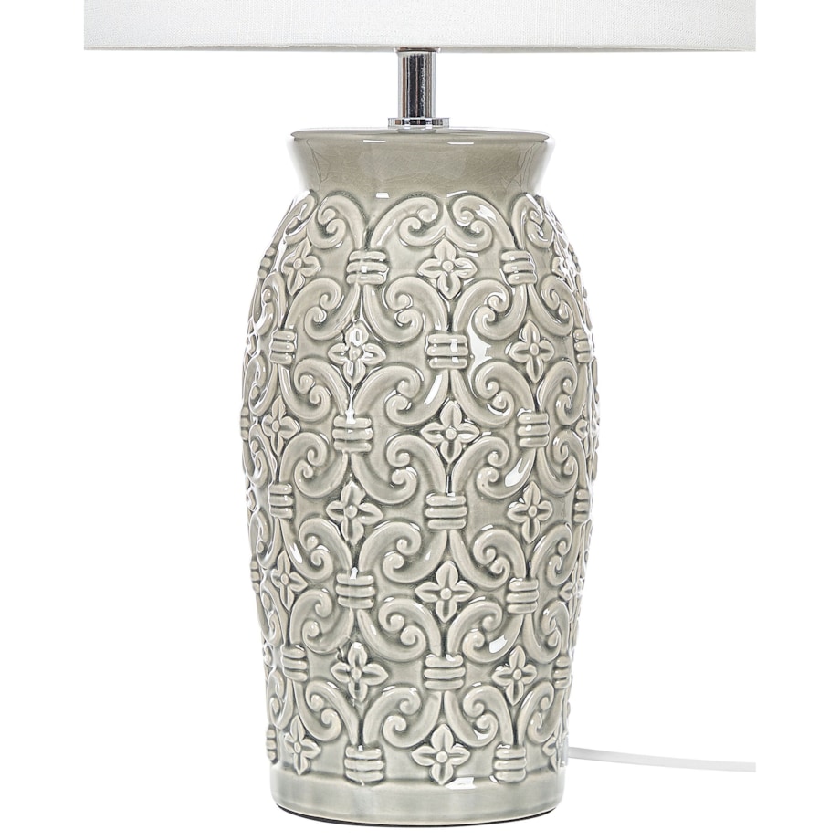 Lampa stołowa ceramiczna szara KHOPER