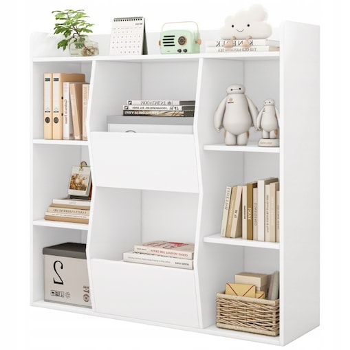 Regał Otwarty Komoda Kalax Pojemny Biały Na Książki Biurowy Nowoczesny