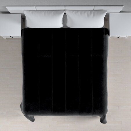 Narzuta pikowana w pasy Velvet 130x210 głęboka czerń