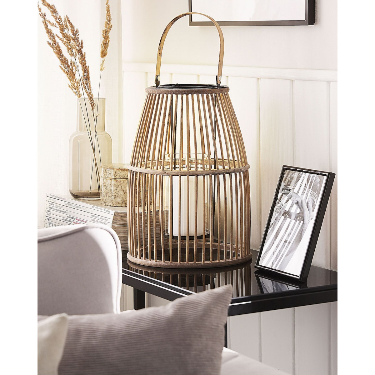 Lampion bambusowy 32 cm beżowy HOSTE