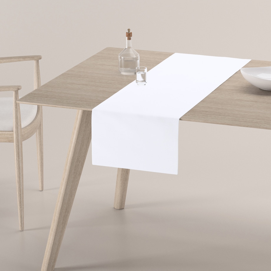 Bieżnik prostokątny 40x130 śnieżnobiały