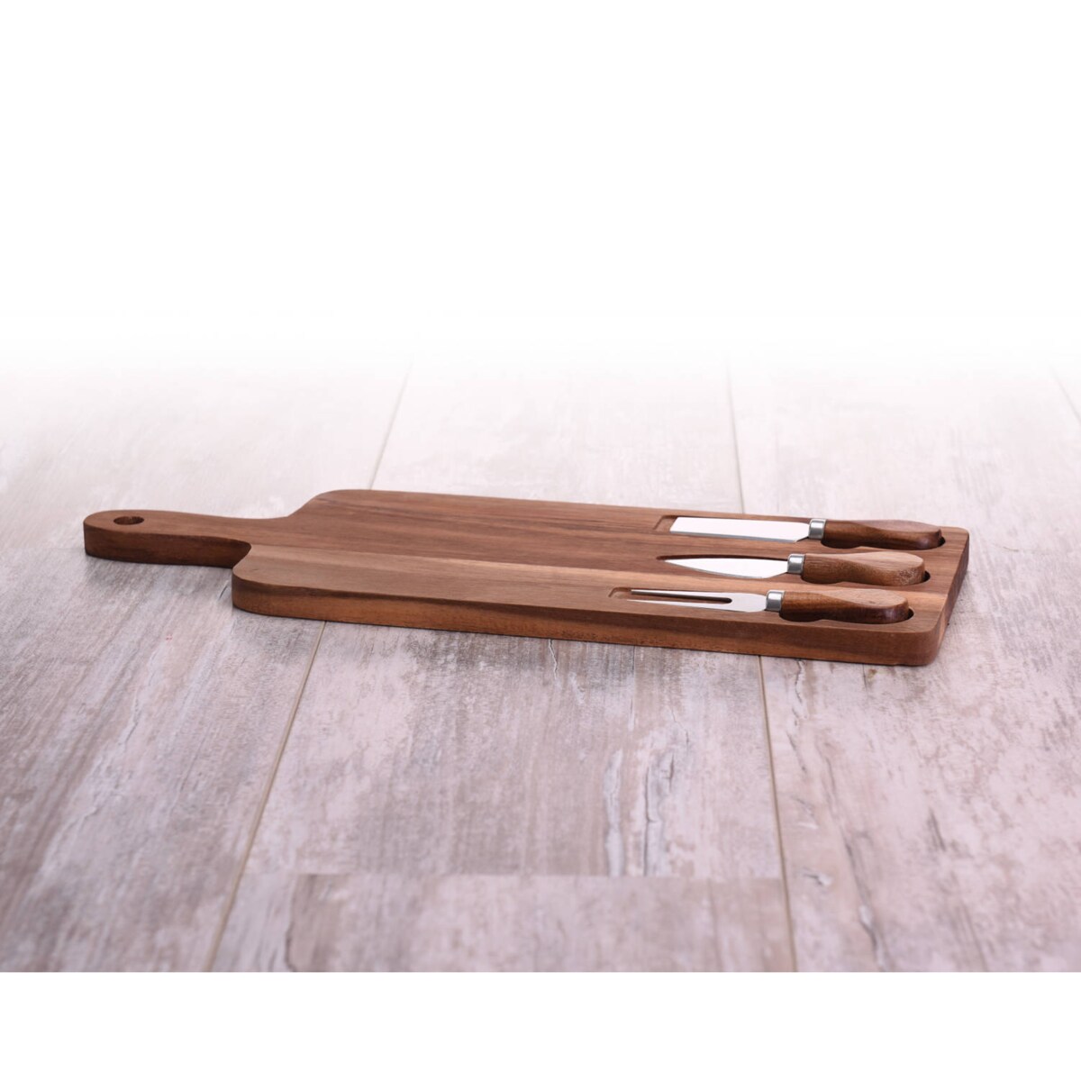 Deska do serów + 3 noże, 43x16 cm, komplet