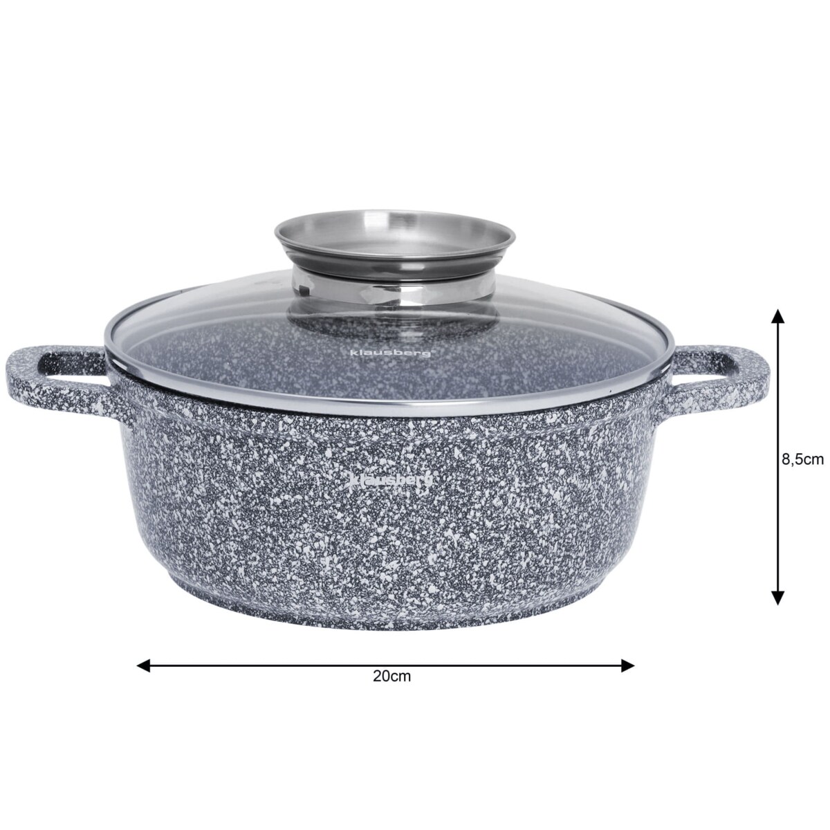 Zestaw 3 garnków z powłoką marmurową 2.3/4.5/6.8L 6 elementów KLAUSBERG