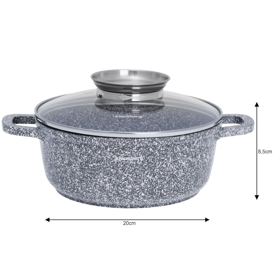 Zestaw 3 garnków z powłoką marmurową 2.3/4.5/6.8L 6 elementów KLAUSBERG