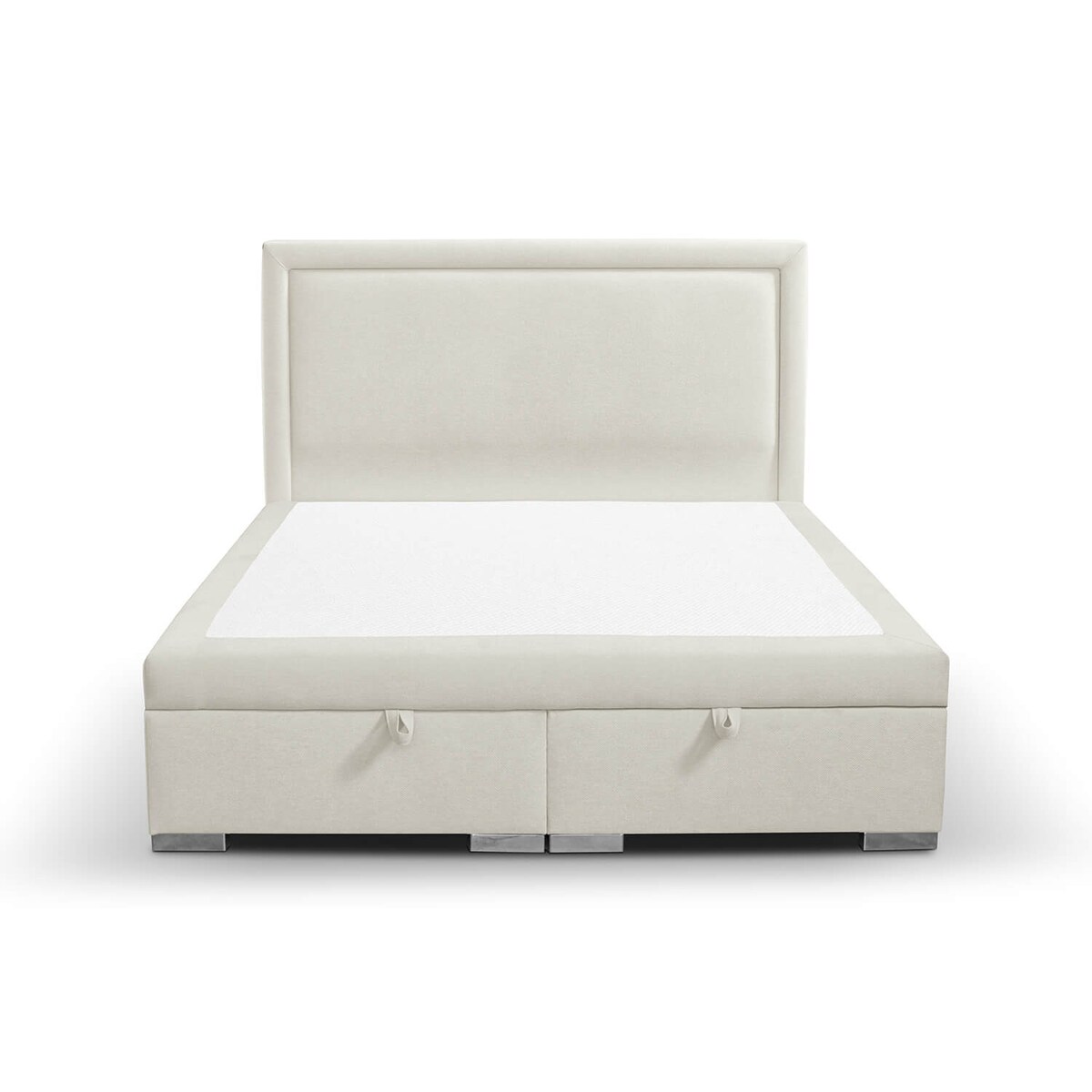 Łóżko tapicerowane SALMA 180x200 z pojemnikiem, Jasny Beż tkanina Megan 353