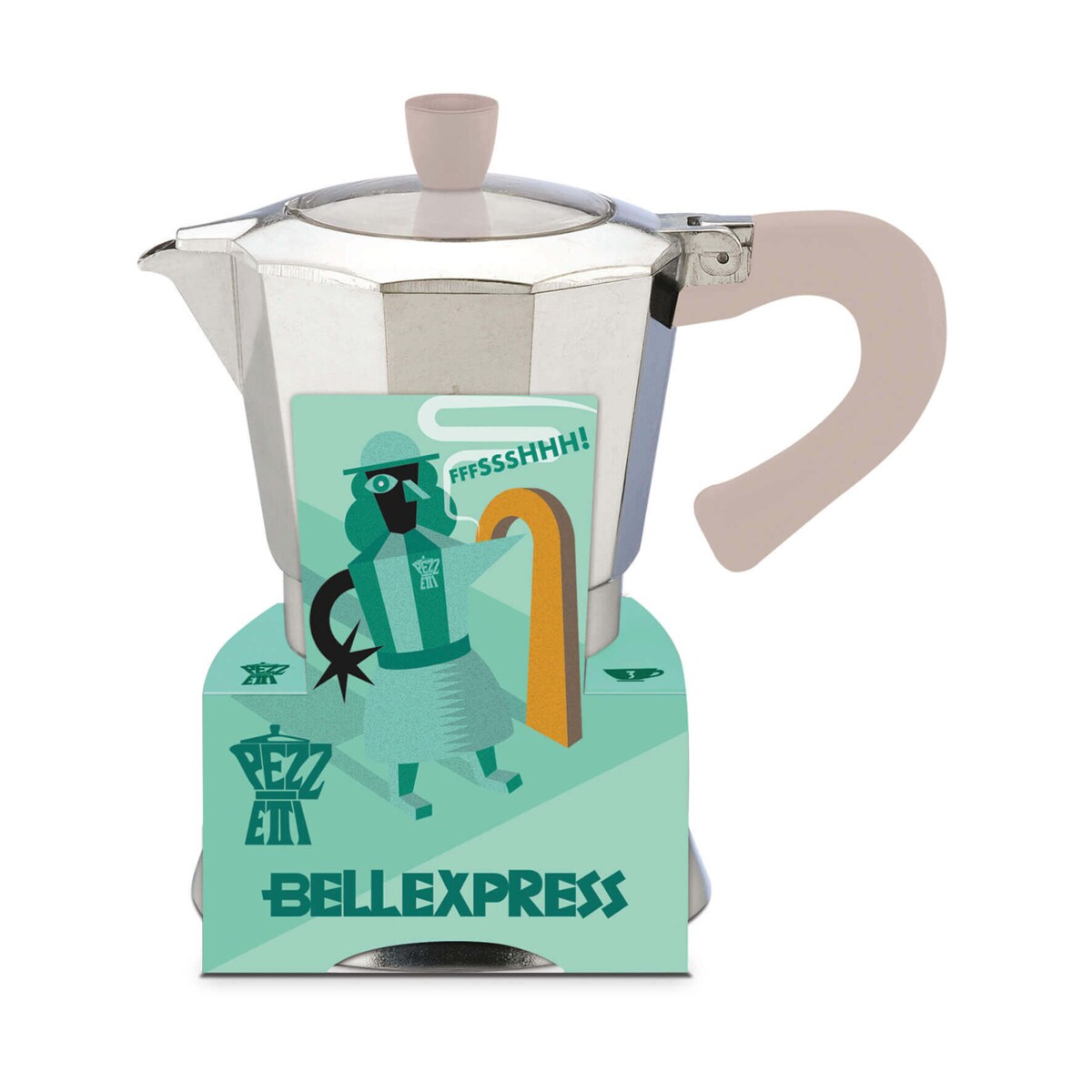 PEZZETTI BELLEXPRESS Aluminiowa kawiarka indukcyjna (6 filiżanek) - Srebrny