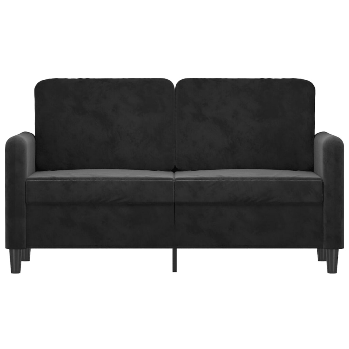 vidaXL Sofa 2-osobowa, czarna, 120 cm, tapicerowana aksamitem