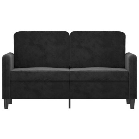 vidaXL Sofa 2-osobowa, czarna, 120 cm, tapicerowana aksamitem