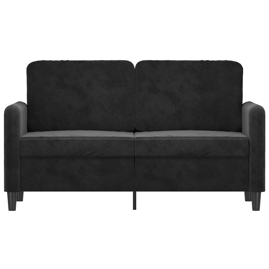 vidaXL Sofa 2-osobowa, czarna, 120 cm, tapicerowana aksamitem