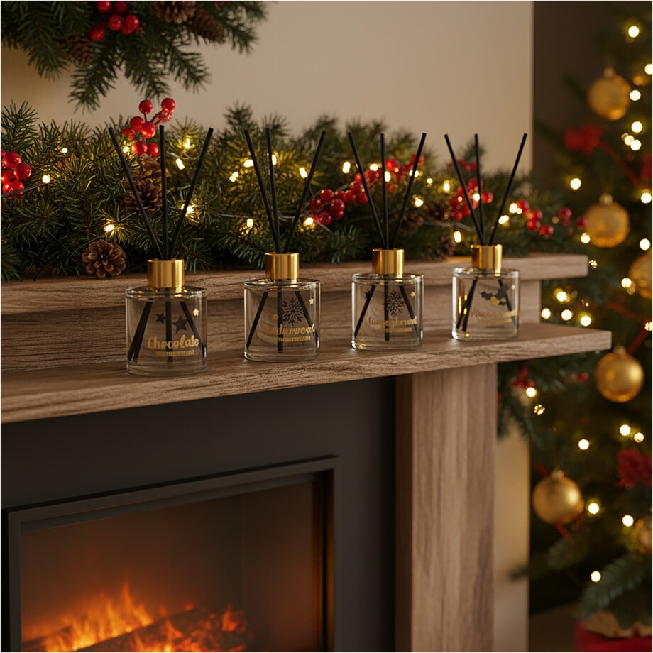 Patyczki Zapachowe Dyfuzor Zapach Świąteczny Odświeżacz Powietrza 50 Ml Śnieżynka Piernik