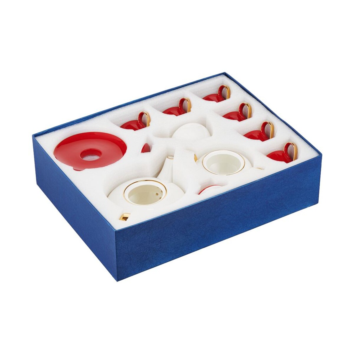 VILLA ITALIA Serwis kawowy na 6 osób porcelanowy Zestaw prezentowy Lady In Red