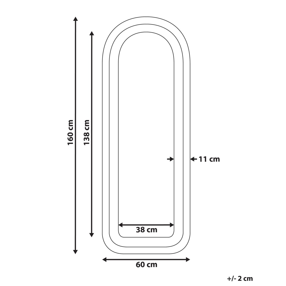 Lustro ścienne CULAN 160 cm Ciemnoniebieski