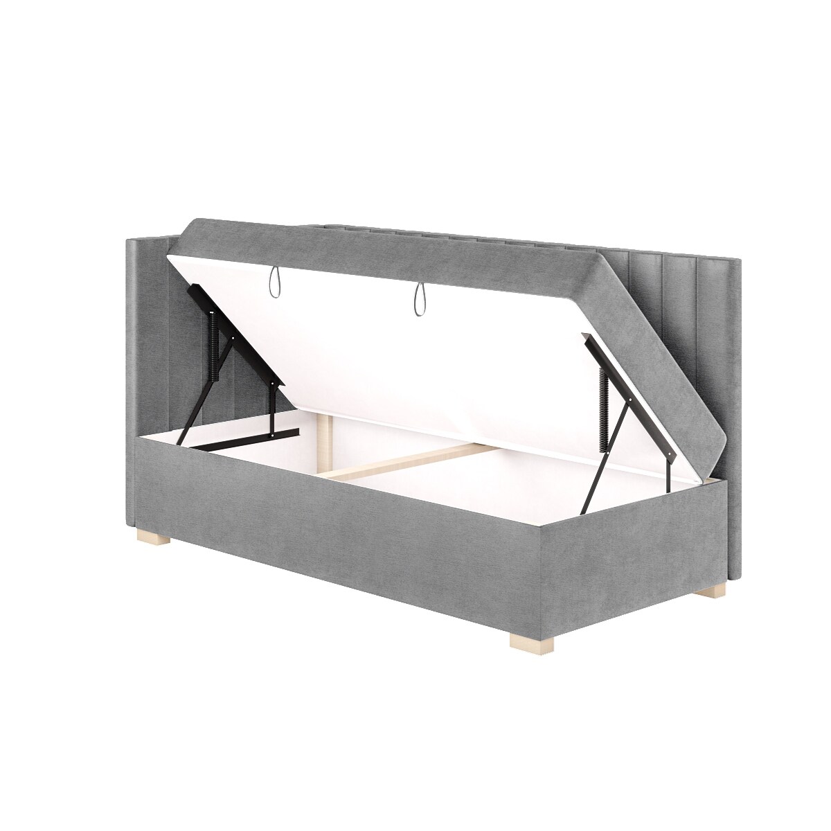 Mesonica Łóżko Snugi, linie szare, 90x200, Lewostronne