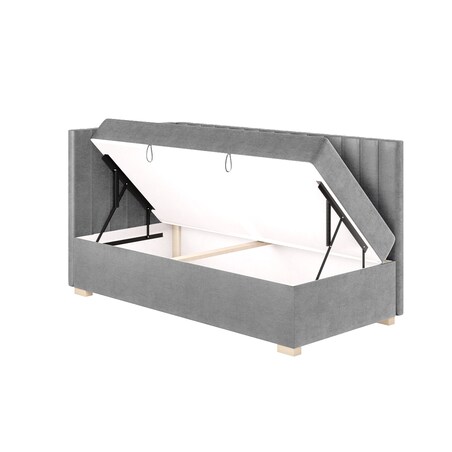 Mesonica Łóżko Snugi, linie szare, 90x200, Lewostronne