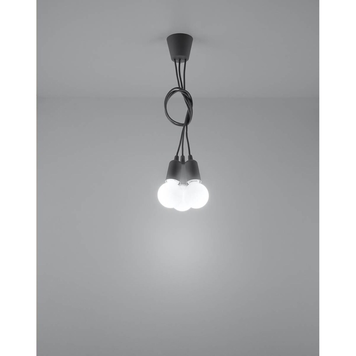 Lampa wisząca DIEGO 3 szara