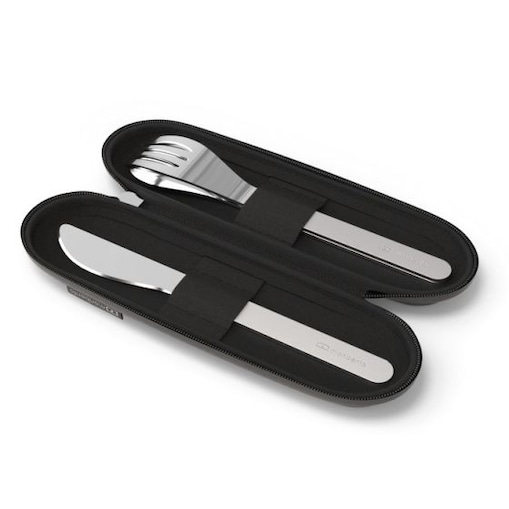 Zestaw sztućców podróżnych w etui (czarnym) Slim Nest Monbento