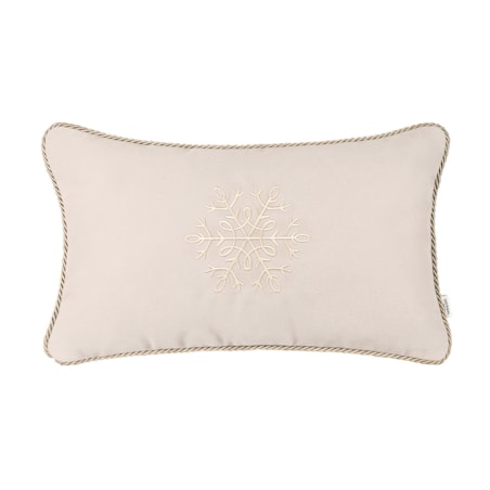 Beżowa poduszka zimowa Snowflake X