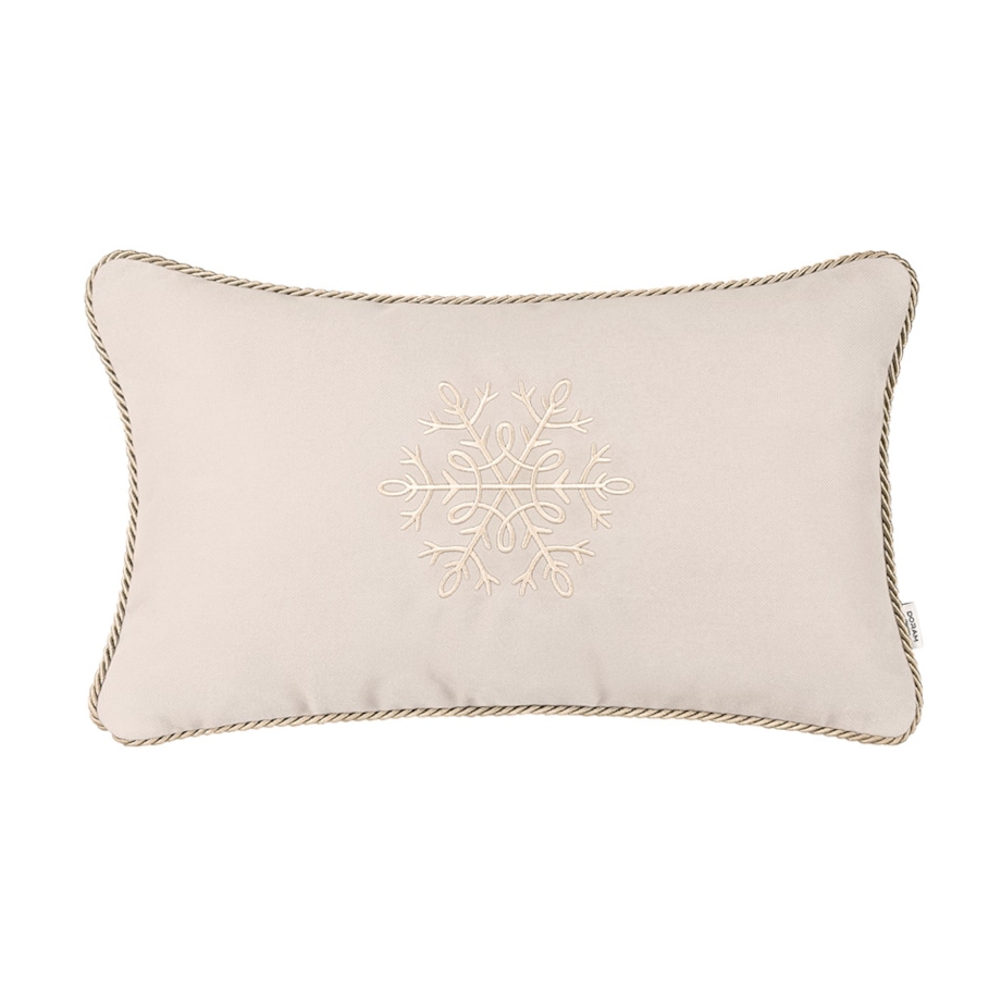Beżowa poduszka zimowa Snowflake X
