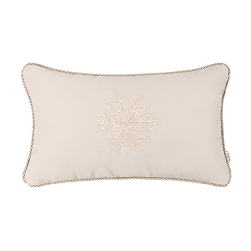 Beżowa poduszka zimowa Snowflake X