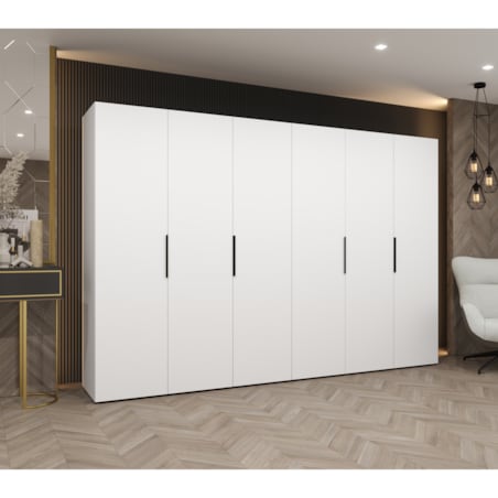 Szafa uchylna otwierana MARBELLA 1 300 wys. 202 cm Biały + u. Czarny