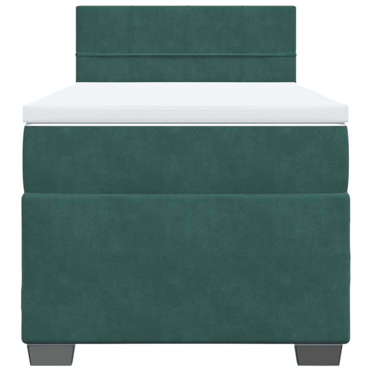 vidaXL Łóżko kontynentalne z materacem, zielone, aksamit, 90x200 cm