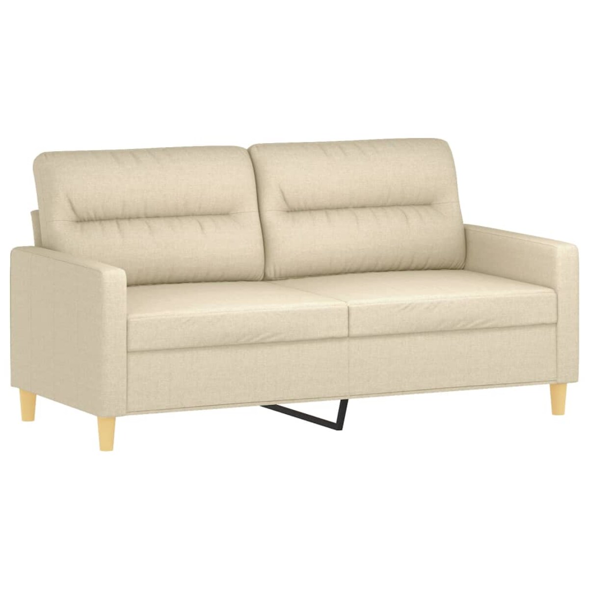 vidaXL 2-osobowa sofa, kremowa, 140 cm, tapicerowana tkaniną