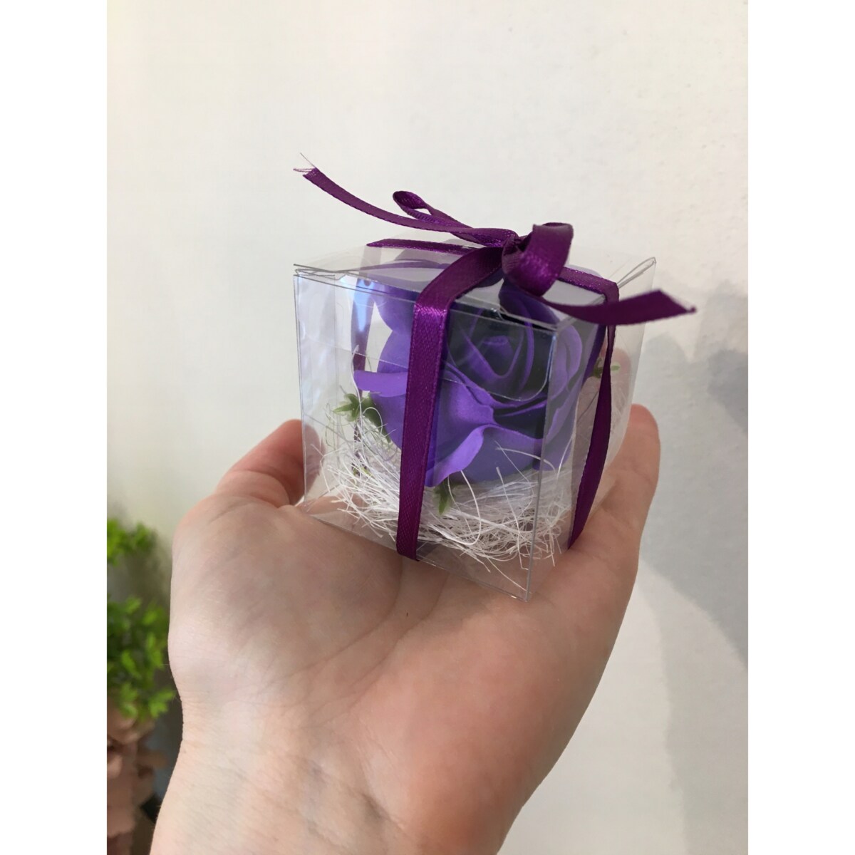 KWIAT MYDLANY w pudełku podziękowania upominek