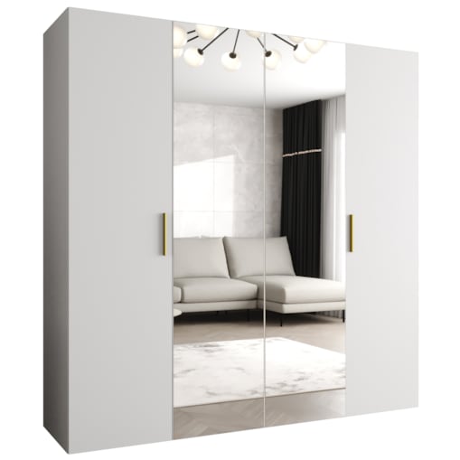 Szafa uchylna otwierana BARI 2 200 wys. 202 cm Biały + u. Złoty