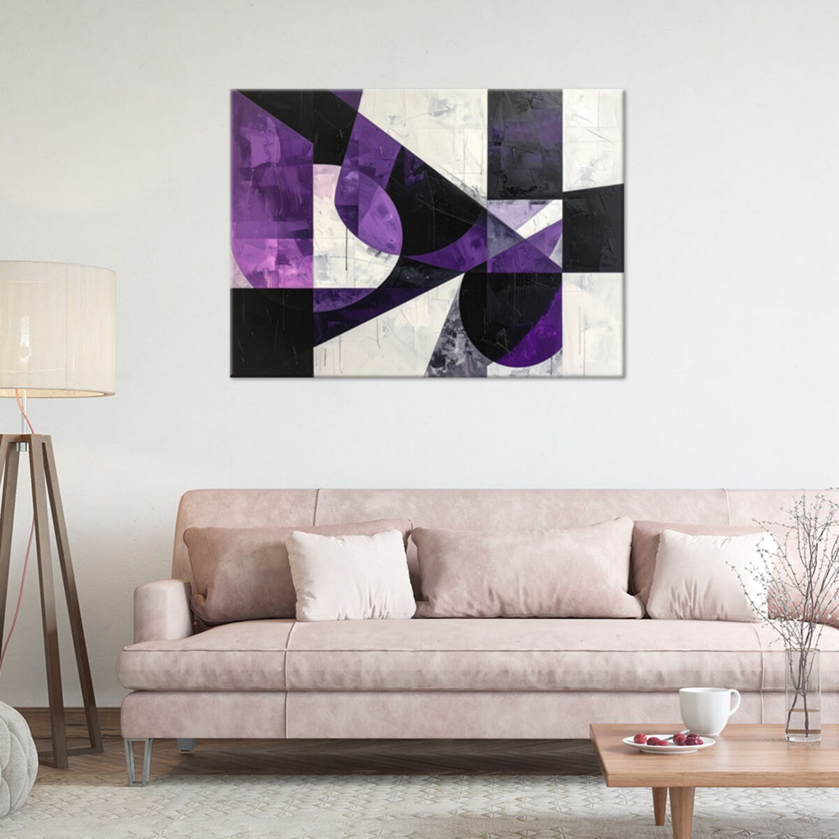Obraz do salonu sypialni kuchni biura, Geometryczna abstrakcja fioletowy 120x80cm
