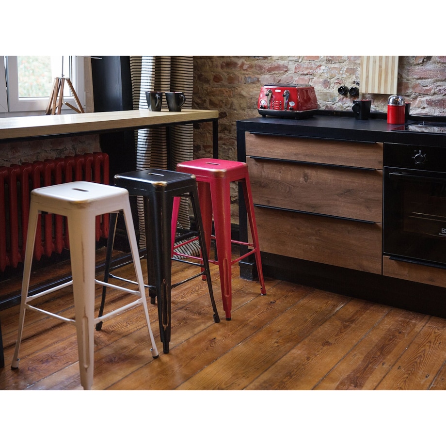 Zestaw 2 stołków barowych metalowych 76 cm czarny CABRILLO