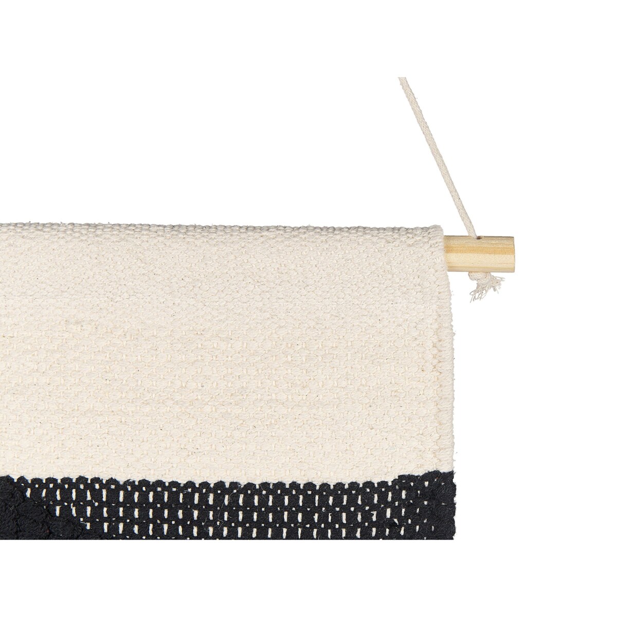 Dekoracja ścienna z frędzlami bawełniana beżowo-czarna DASKA