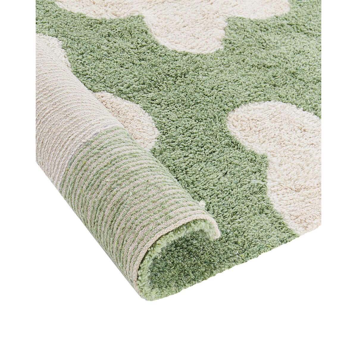 Dywan dziecięcy bawełniany w kwiaty 140 x 200 cm zielony MOKHVA