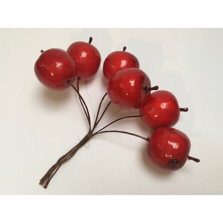 JABŁUSZKA CZERWONE MINI 6szt na PIKU dekoracja świąteczna stroiki choinki