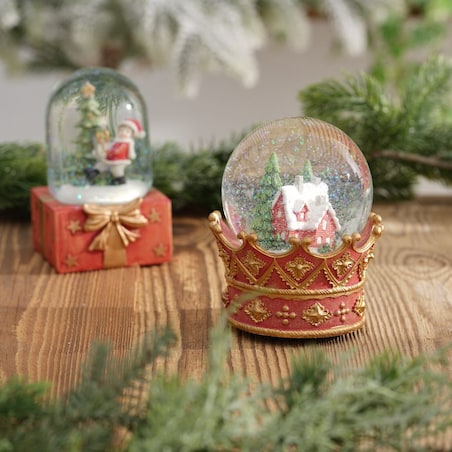 VILLA ITALIA Szklana kula świąteczna z pozytywką wysokość 14 cm HOLY TIME