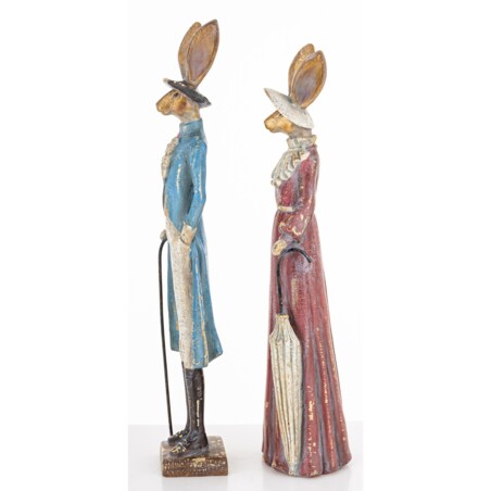 Dekoracja - para królików 39x8x5,5 i 36,5x9x8 cm CITTADINI