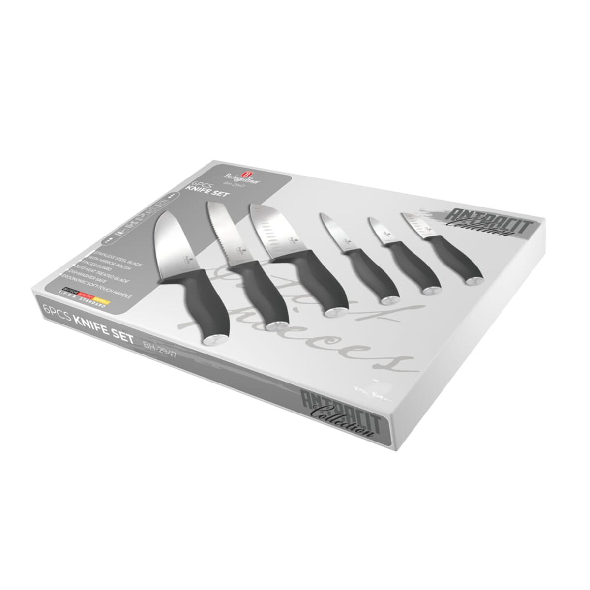 Zestaw 6 noży kuchennych BERLINGER HAUS Antracit