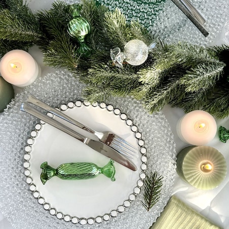 VILLA ITALIA Bombka szklana CUKIEREK green 12 cm