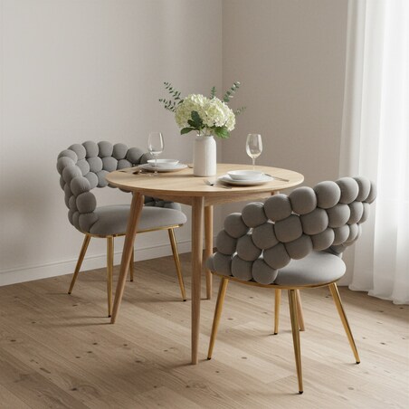 Krzesło welurowe BELLA tapicerowane szare