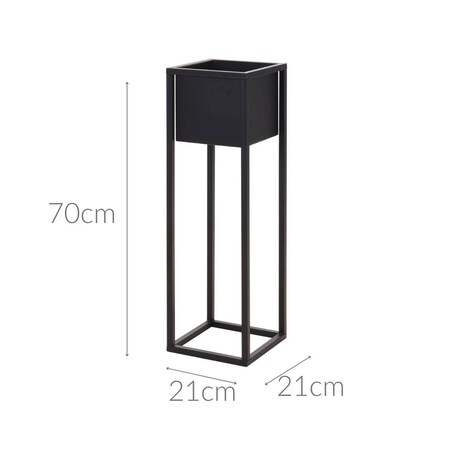 Nowoczesny kwietnik do salonu, kwadratowy, 70 cm