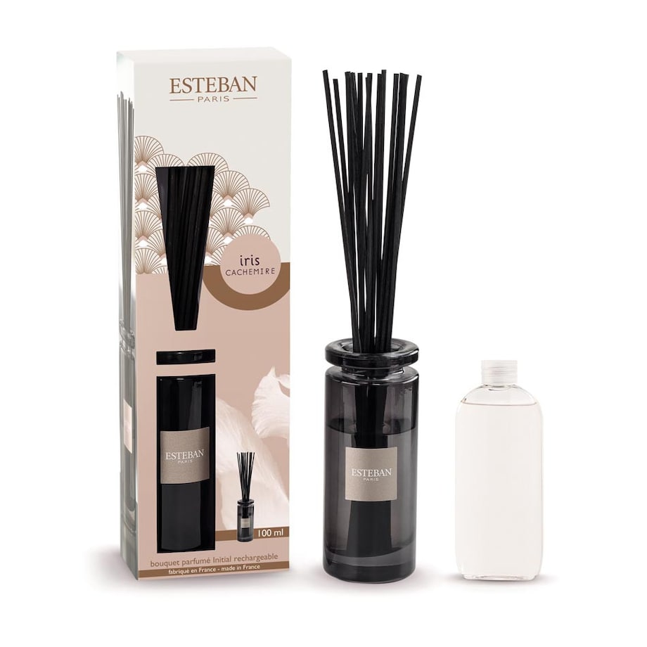 Dyfuzor zapachowy z patyczkami Iris Cachemire, 100 ml, Esteban