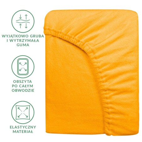 Prześcieradło frotte z gumką 140x200 kolor żółty