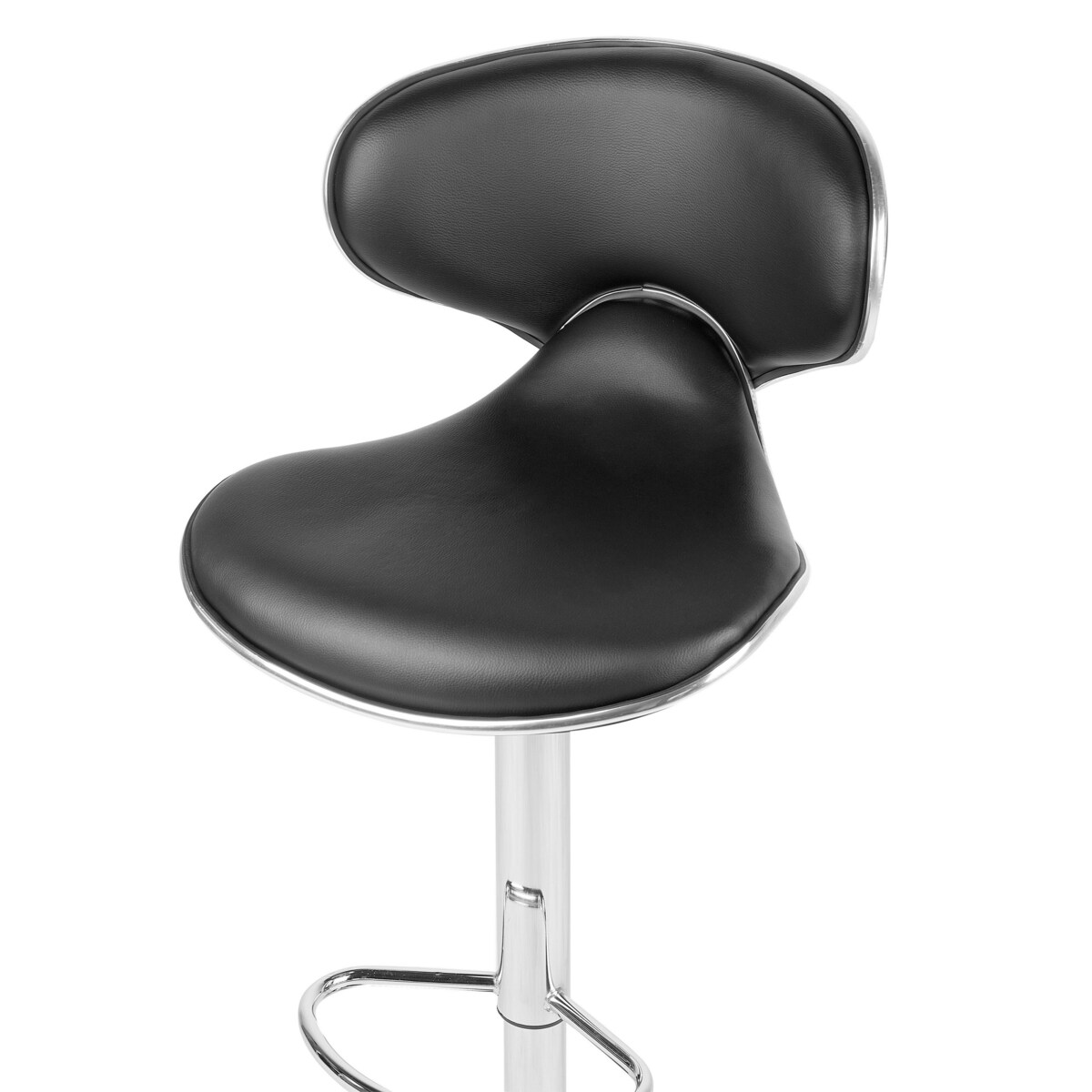 Zestaw 2 hokerów barowych regulowanych ekoskóra czarny CONWAY