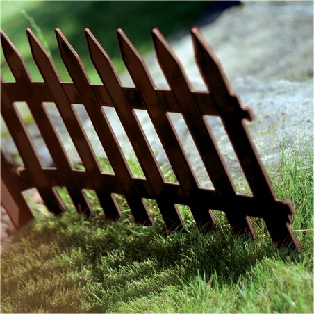 Płotek Ogrodowy 3,22 M Obrzeże Trawnikowe Palisada Brązowy