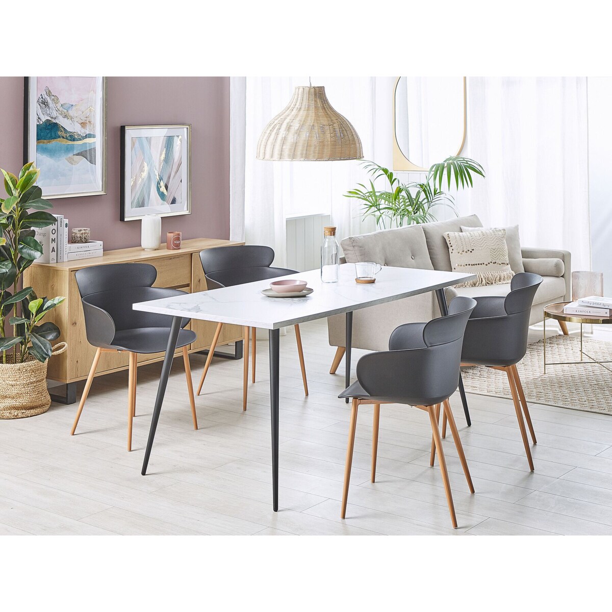 Zestaw 2 krzeseł do jadalni czarny SUMKLEY